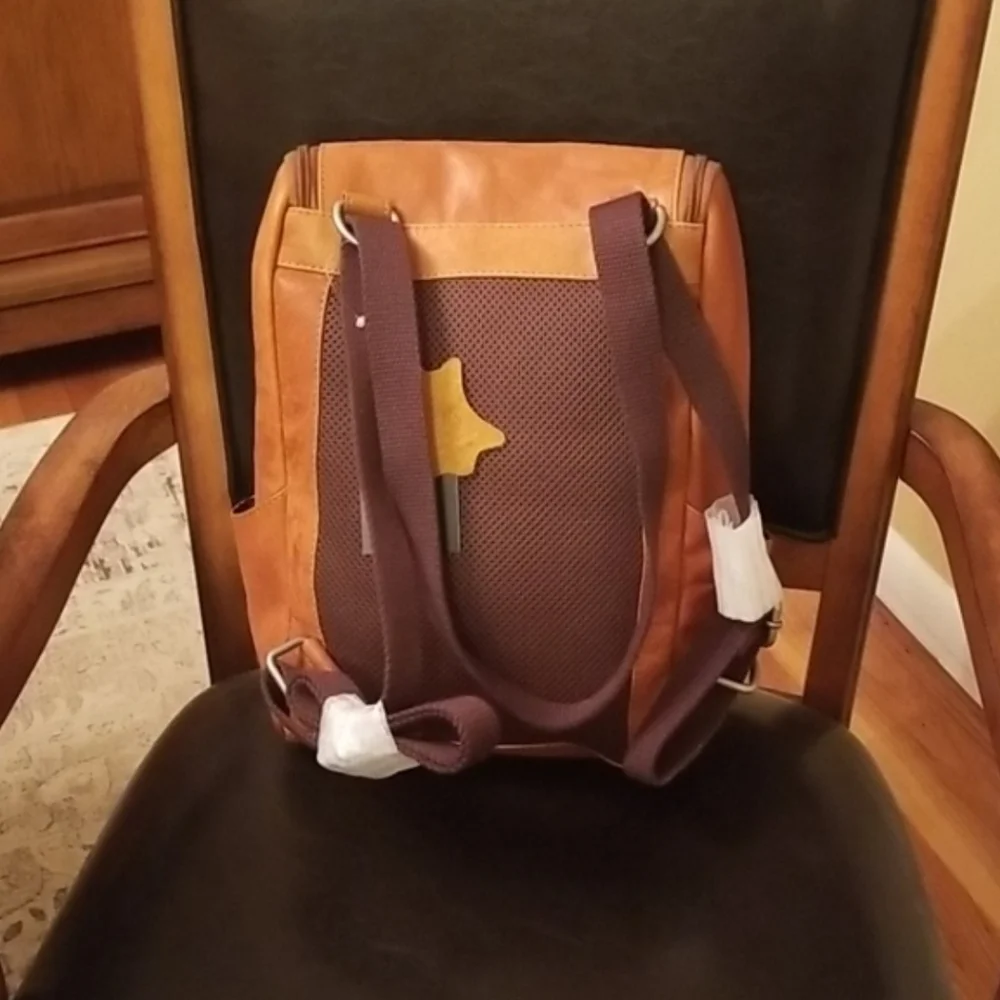 Jack Georges convertable backpack,buffalo leather, Honey